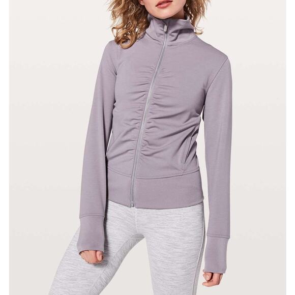 Lululemon Athletica Gather Up Ruched Full Zip Active Jacket Dusty Dawn Purple 6 - Picture 1 of 8